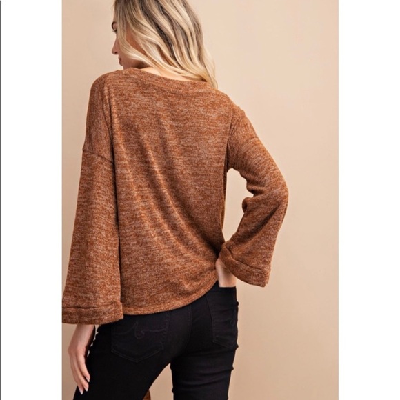 NEW! Marbled Knit Self tie Top! - Picture 4 of 5